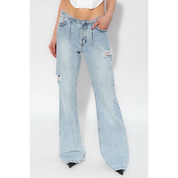 The MANNEI Nula High Rise Flare Jeans in Denim, Lt Blue, NWT, Size 34 - Picture 6 of 16